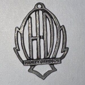 Open Pewter Harley Davidson Pendant